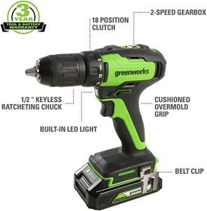 Greenworks 24V Brushless Cordless Drill